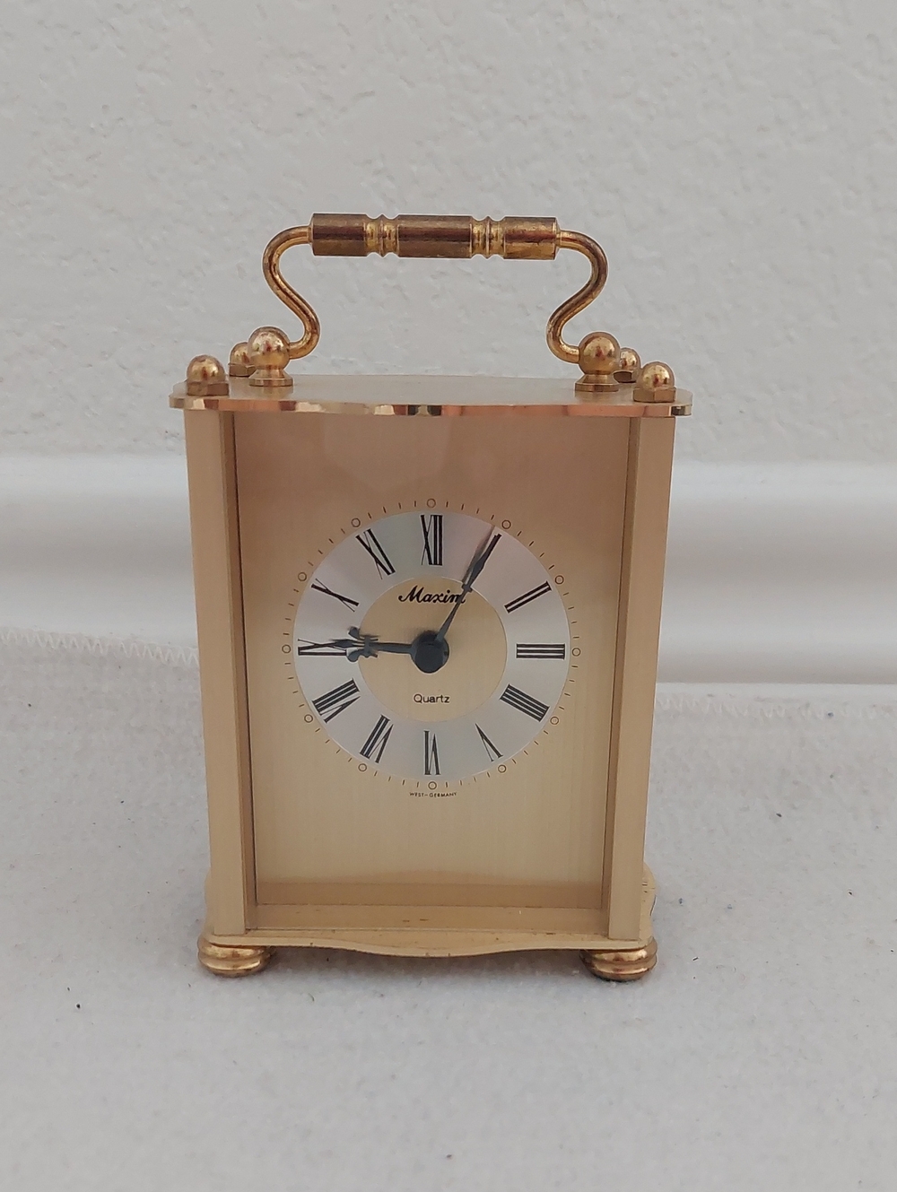 MAXIM Gold Carriage-Style Mantel Clock